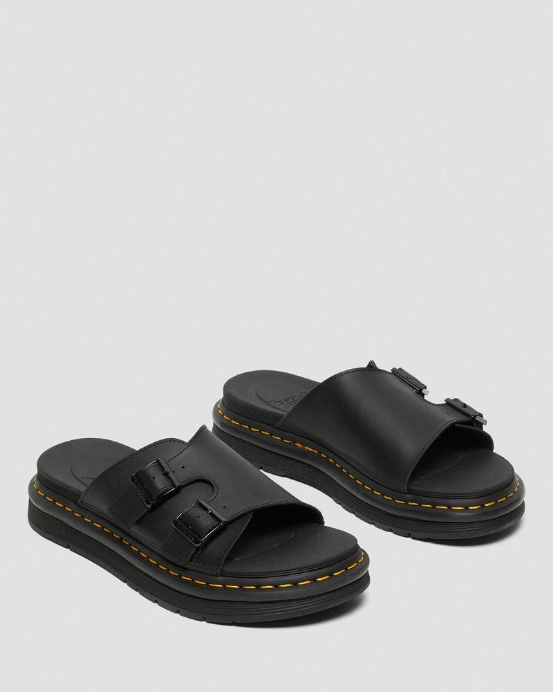 Dr Martens Dax Men's Leren Sandalen Heren Zwart | NL 176LIS